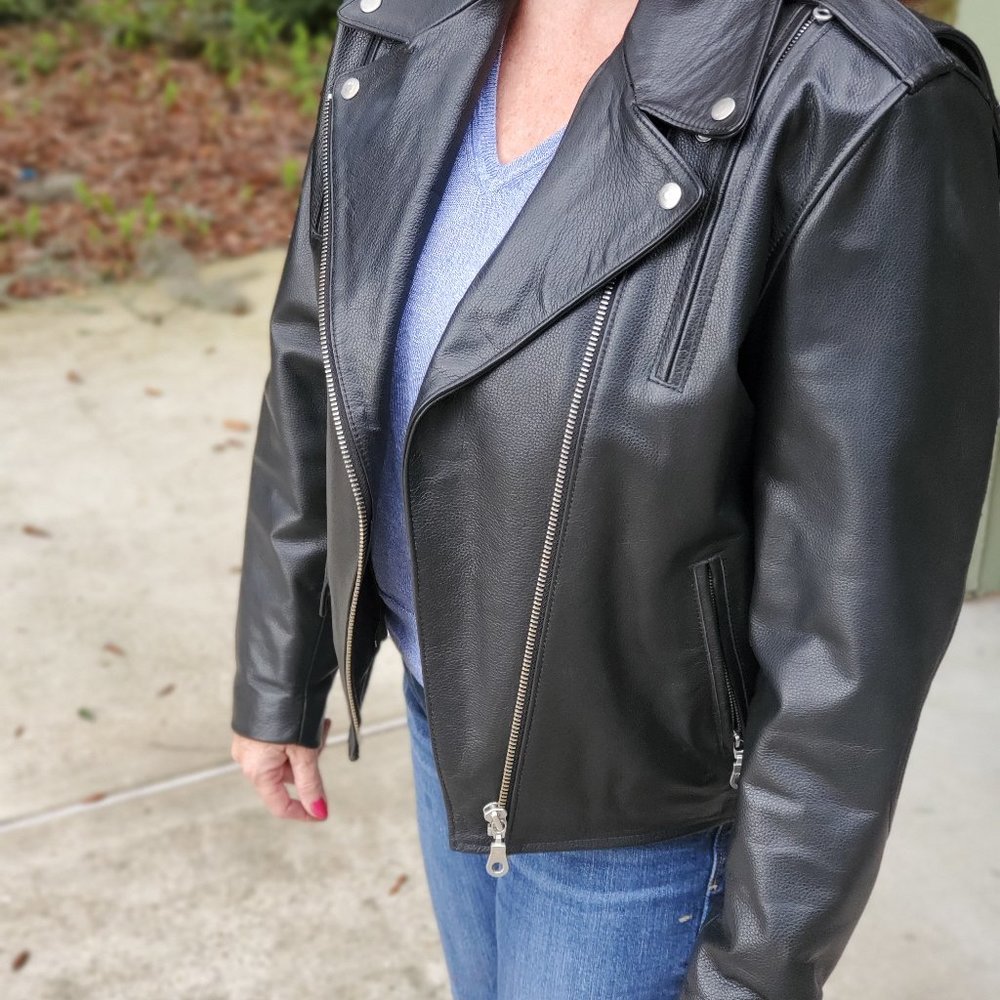 Women's all leather motorcycle jacket/chaps
